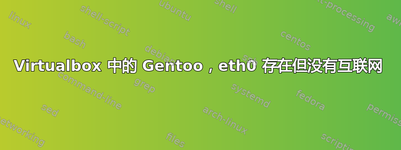 Virtualbox 中的 Gentoo，eth0 存在但没有互联网