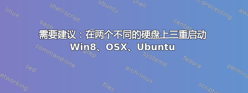 需要建议：在两个不同的硬盘上三重启动 Win8、OSX、Ubuntu