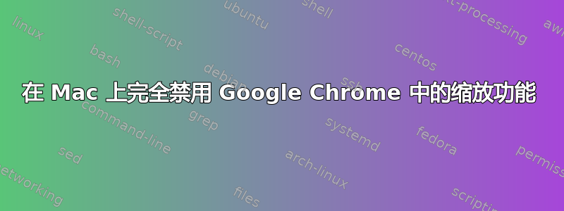 在 Mac 上完全禁用 Google Chrome 中的缩放功能