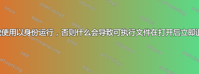 除非我使用以身份运行，否则什么会导致可执行文件在打开后立即退出？