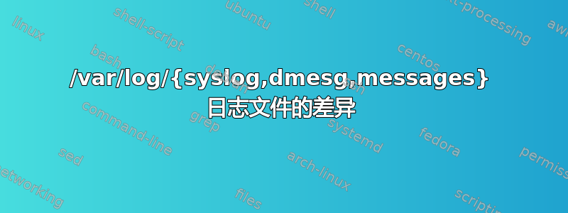 /var/log/{syslog,dmesg,messages} 日志文件的差异