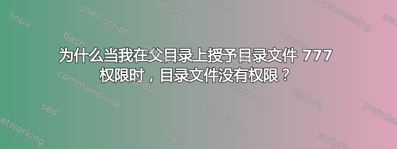 为什么当我在父目录上授予目录文件 777 权限时，目录文件没有权限？