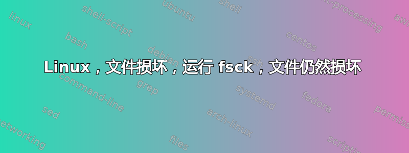 Linux，文件损坏，运行 fsck，文件仍然损坏