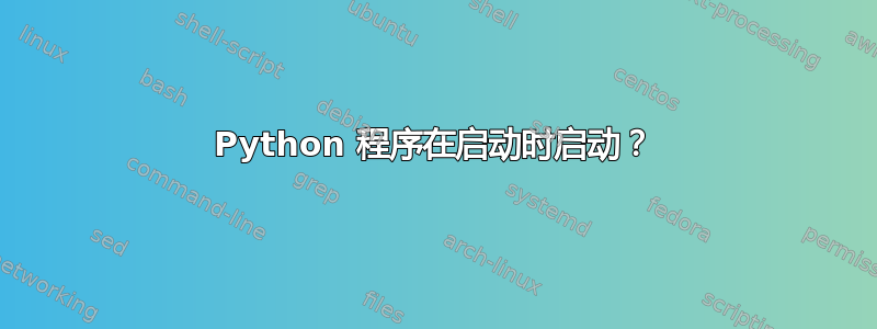 Python 程序在启动时启动？