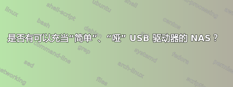 是否有可以充当“简单”、“哑” USB 驱动器的 NAS？ 