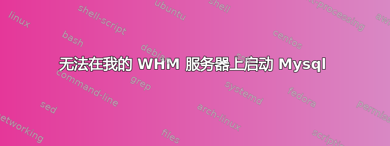 无法在我的 WHM 服务器上启动 Mysql