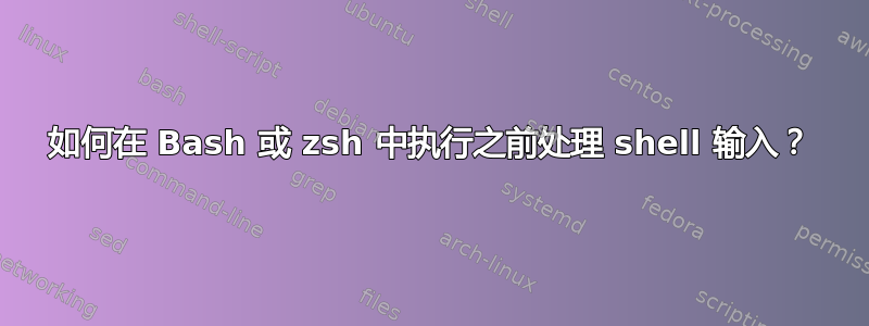 如何在 Bash 或 zsh 中执行之前处理 shell 输入？