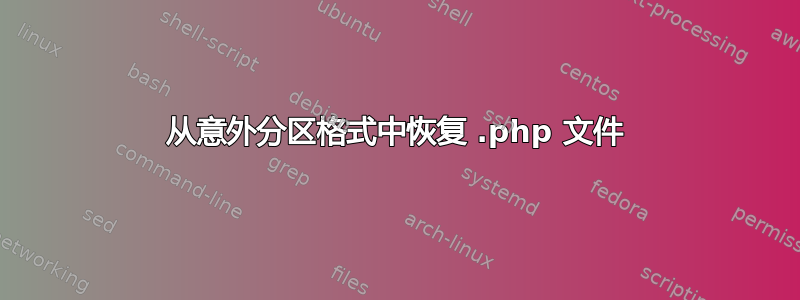 从意外分区格式中恢复 .php 文件