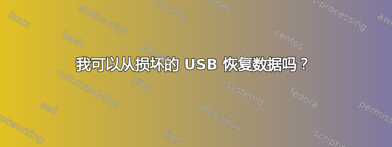 我可以从损坏的 USB 恢复数据吗？