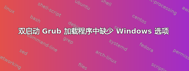 双启动 Grub 加载程序中缺少 Windows 选项