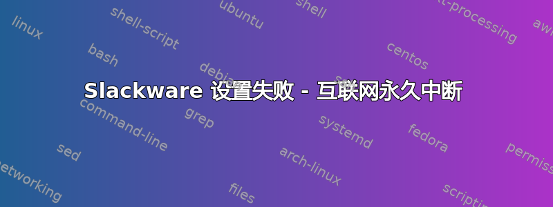 Slackware 设置失败 - 互联网永久中断