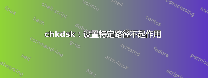 chkdsk：设置特定路径不起作用