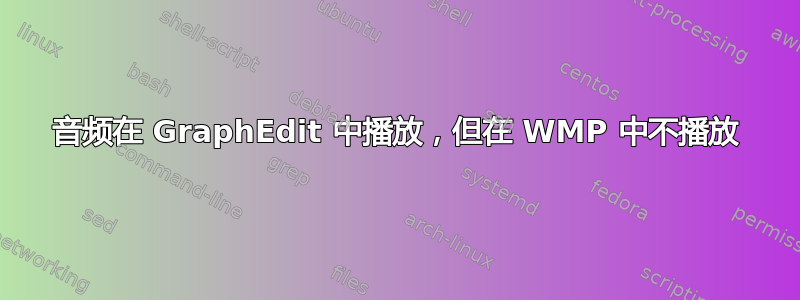 音频在 GraphEdit 中播放，但在 WMP 中不播放