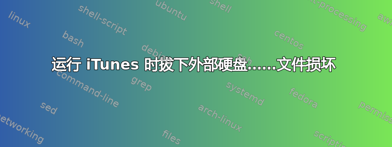 运行 iTunes 时拔下外部硬盘……文件损坏