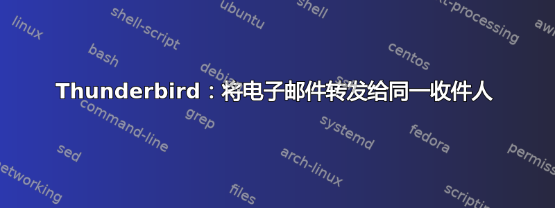 Thunderbird：将电子邮件转发给同一收件人