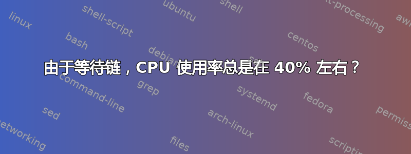 由于等待链，CPU 使用率总是在 40% 左右？