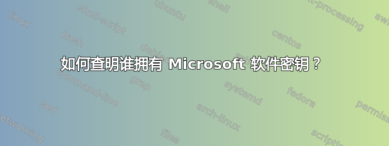 如何查明谁拥有 Microsoft 软件密钥？