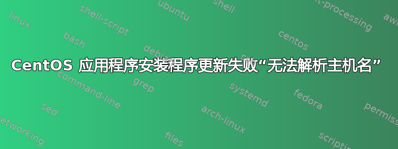 CentOS 应用程序安装程序更新失败“无法解析主机名”