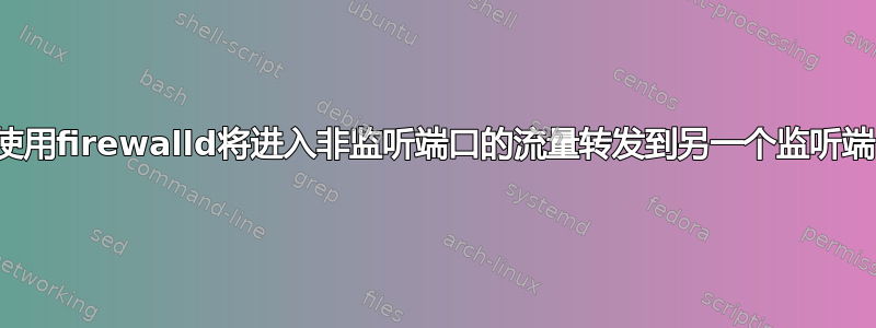 如何使用firewalld将进入非监听端口的流量转发到另一个监听端口？