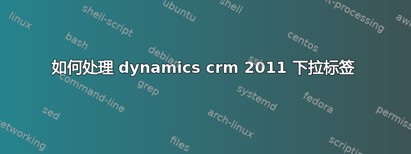 如何处理 dynamics crm 2011 下拉标签