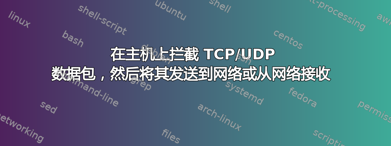 在主机上拦截 TCP/UDP 数据包，然后将其发送到网络或从网络接收 