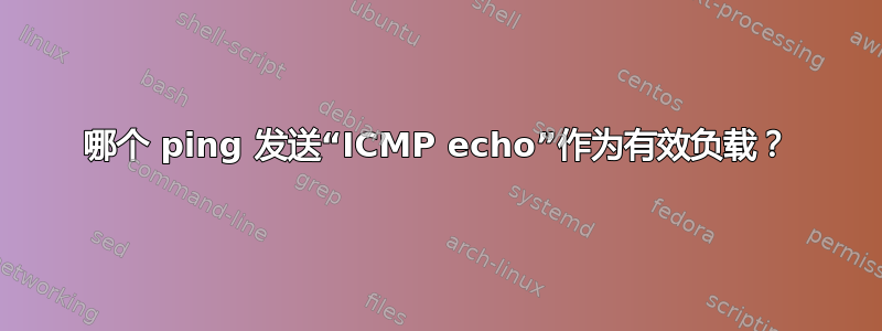 哪个 ping 发送“ICMP echo”作为有效负载？