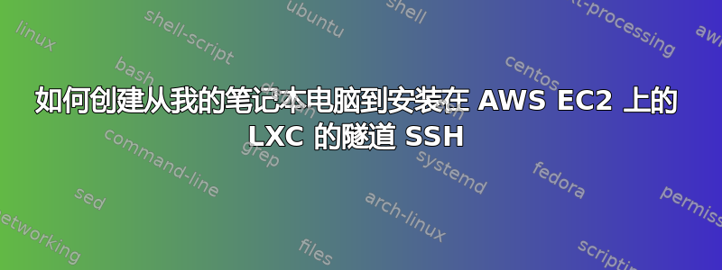 如何创建从我的笔记本电脑到安装在 AWS EC2 上的 LXC 的隧道 SSH