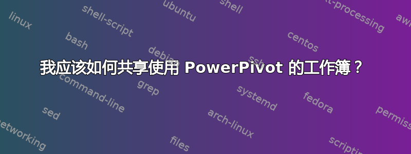 我应该如何共享使用 PowerPivot 的工作簿？