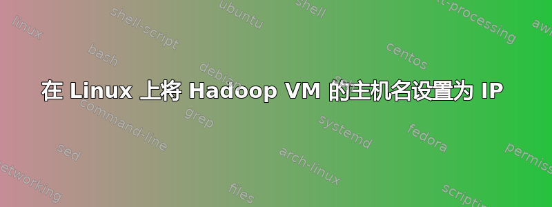 在 Linux 上将 Hadoop VM 的主机名设置为 IP