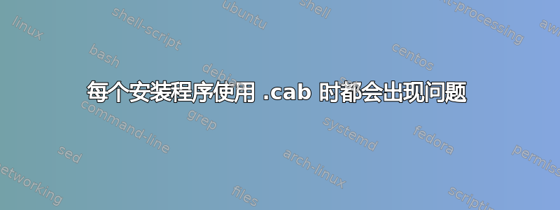 每个安装程序使用 .cab 时都会出现问题