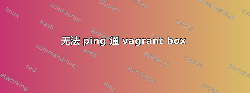 无法 ping 通 vagrant box