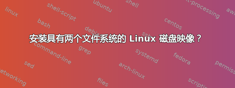 安装具有两个文件系统的 Linux 磁盘映像？