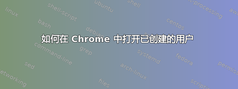 如何在 Chrome 中打开已创建的用户