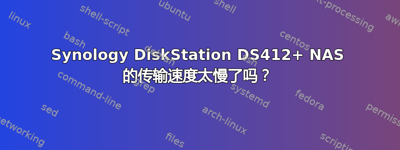 Synology DiskStation DS412+ NAS 的传输速度太慢了吗？