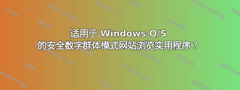 适用于 Windows O/S 的安全数字群体模式网站浏览实用程序？