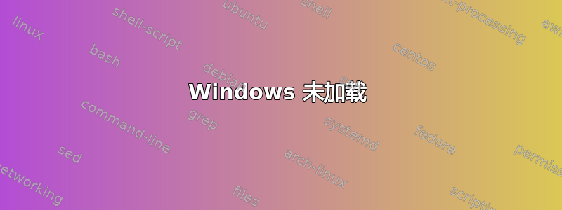 Windows 未加载