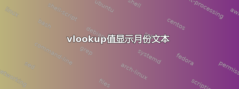 vlookup值显示月份文本