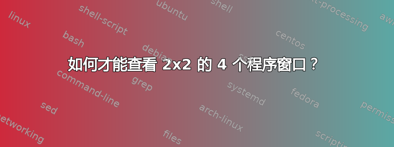 如何才能查看 2x2 的 4 个程序窗口？