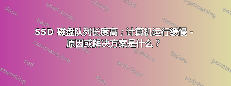 SSD 磁盘队列长度高；计算机运行缓慢 - 原因或解决方案是什么？