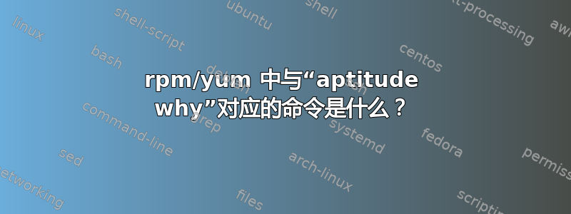 rpm/yum 中与“aptitude why”对应的命令是什么？