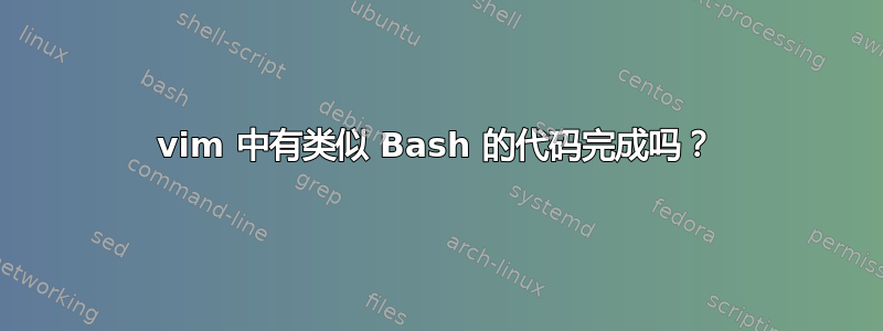 vim 中有类似 Bash 的代码完成吗？