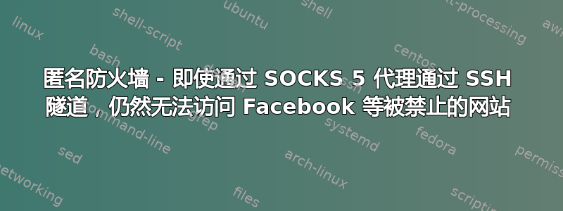 匿名防火墙 - 即使通过 SOCKS 5 代理通过 SSH 隧道，仍然无法访问 Facebook 等被禁止的网站