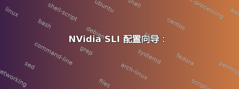 NVidia SLI 配置向导：