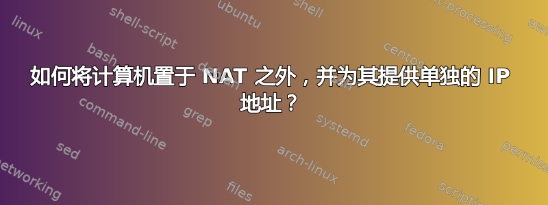 如何将计算机置于 NAT 之外，并为其提供单独的 IP 地址？