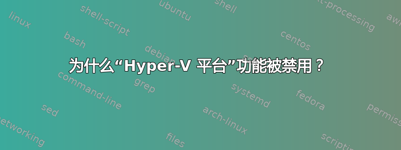 为什么“Hyper-V 平台”功能被禁用？