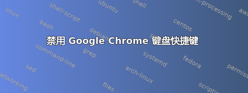 禁用 Google Chrome 键盘快捷键