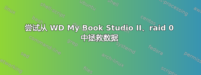 尝试从 WD My Book Studio II、raid 0 中拯救数据