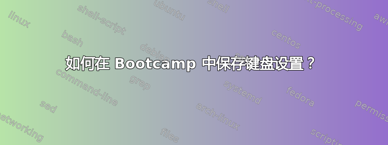 如何在 Bootcamp 中保存键盘设置？