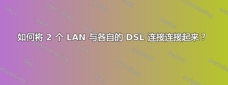 如何将 2 个 LAN 与各自的 DSL 连接连接起来？