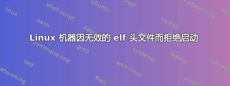 Linux 机器因无效的 elf 头文件而拒绝启动